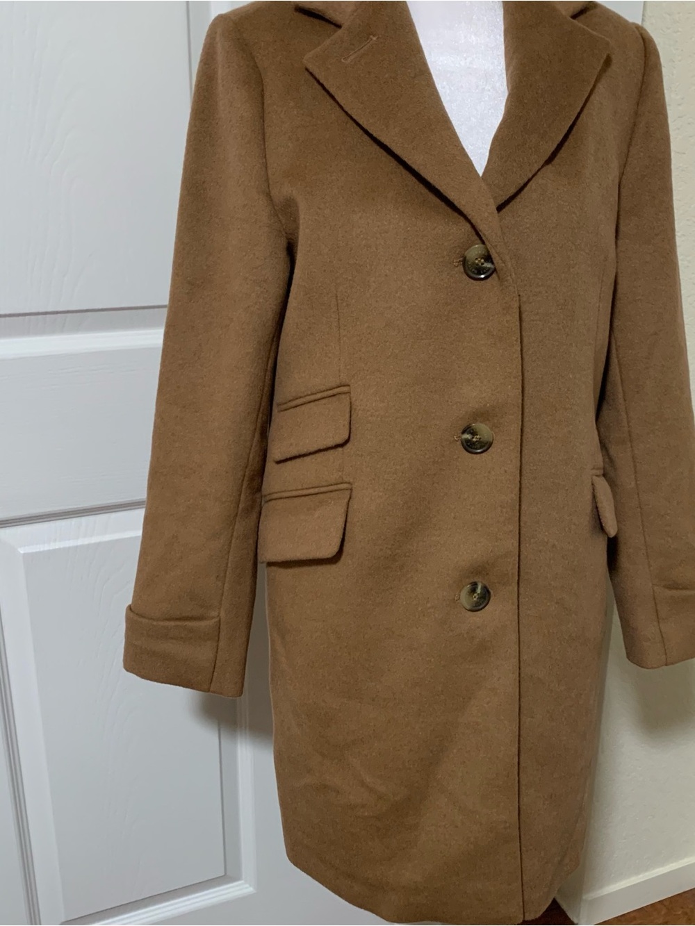 NWOT Ralph Lauren Women's Camel Wool-Blend Coat - Brown - Picture 2 of 6